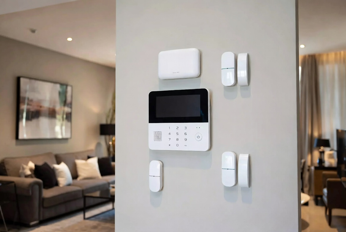 Modern wireless alarm system installation