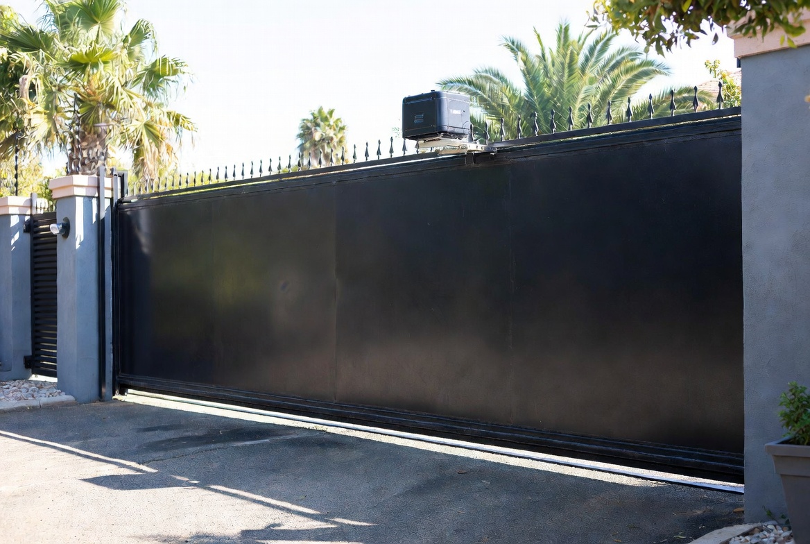 Automated remote sliding gate installation